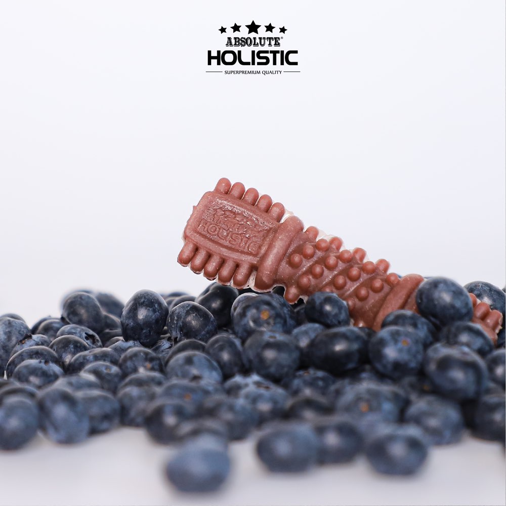 34% OFF: Absolute Holistic Boost Blueberry Medium Grain-Free Dental Dog Chews 20pc - Kohepets