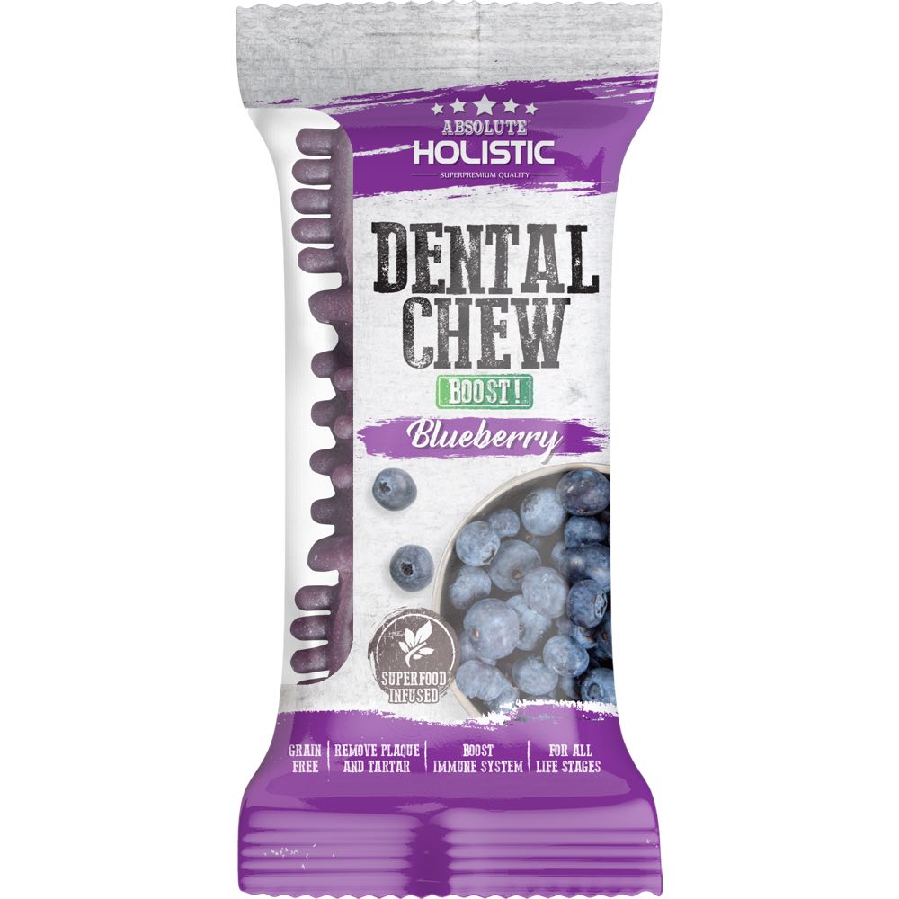 10 FOR $10: Absolute Holistic Boost Blueberry Grain-Free Dental Dog Chew 25g