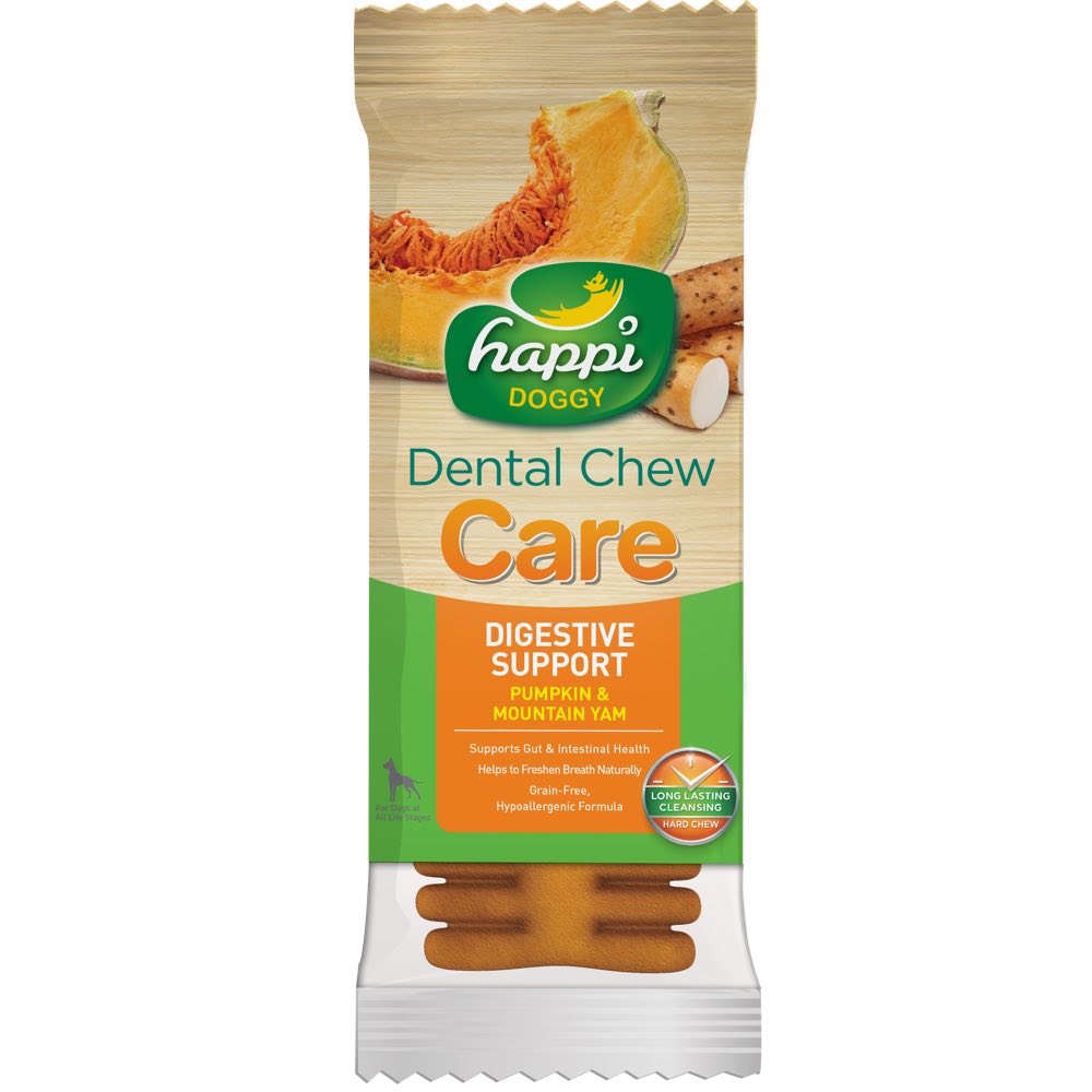 Happi Doggy Dental Chew Care Pumpkin & Mountain Yam Digestive Support 4" - Kohepets